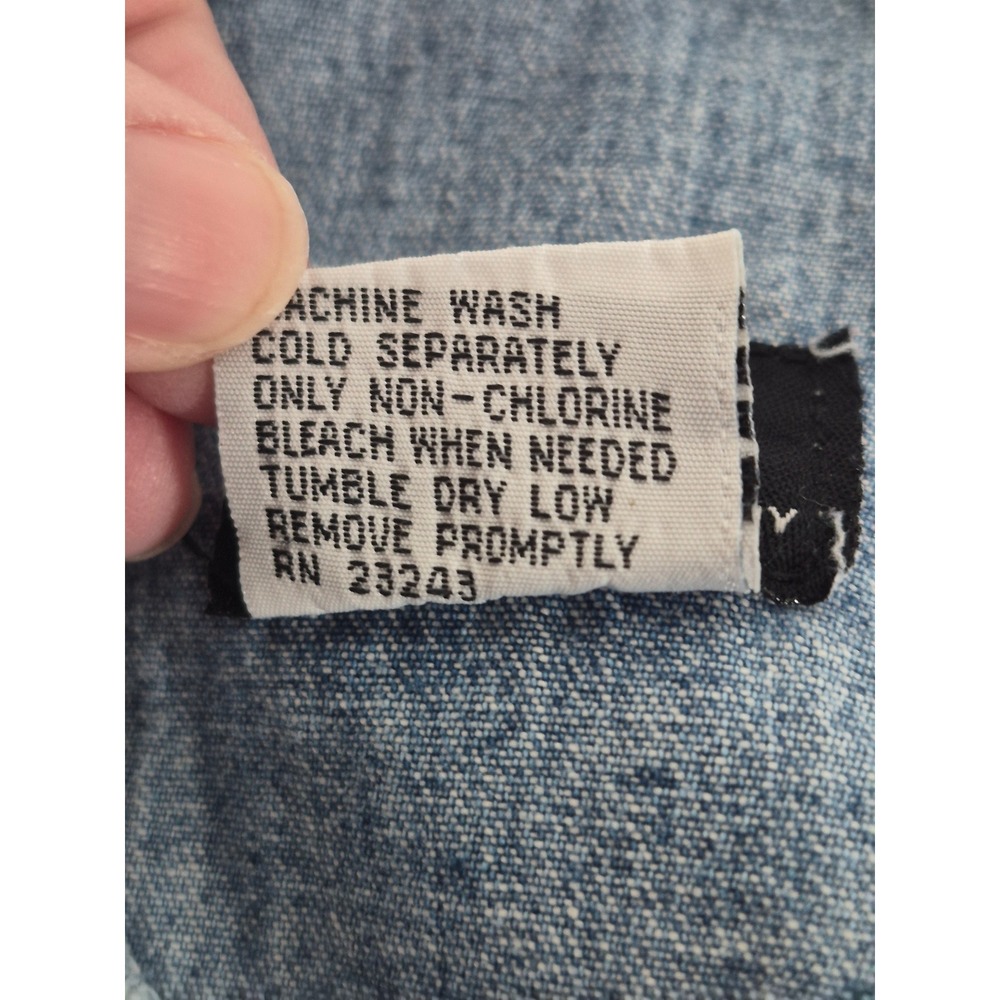 New York Jeans Vintage 90s Denim Shortalls Light Wash Blue Overalls Shorts L - Picture 9 of 10